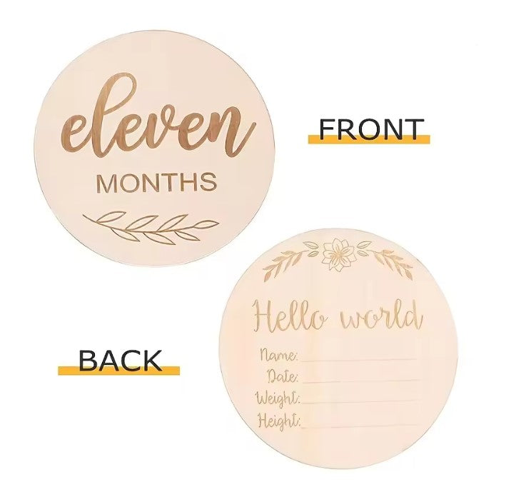 Baby Monthly Milestone Photo Prop - Double Sided