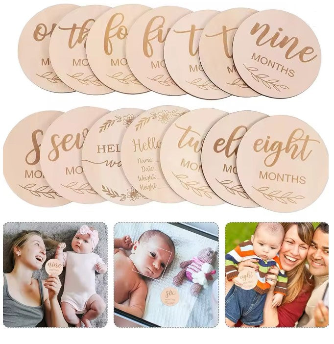 Baby Monthly Milestone Photo Prop - Double Sided
