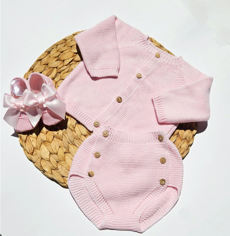 Ensemble tricot coton été - Rose