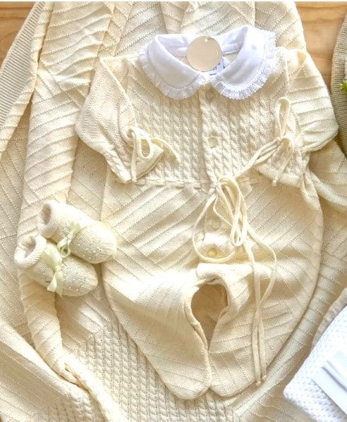 Ensemble tricoté Romana - Blanc et Lilas
