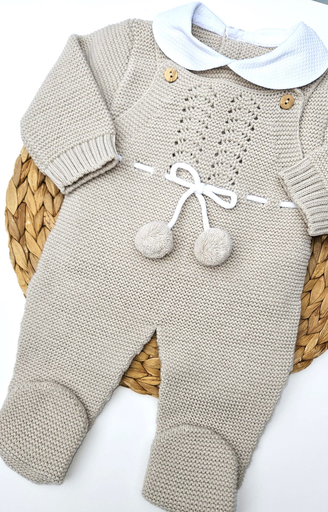 PomPom Baby Knit Overall - 2 Colors