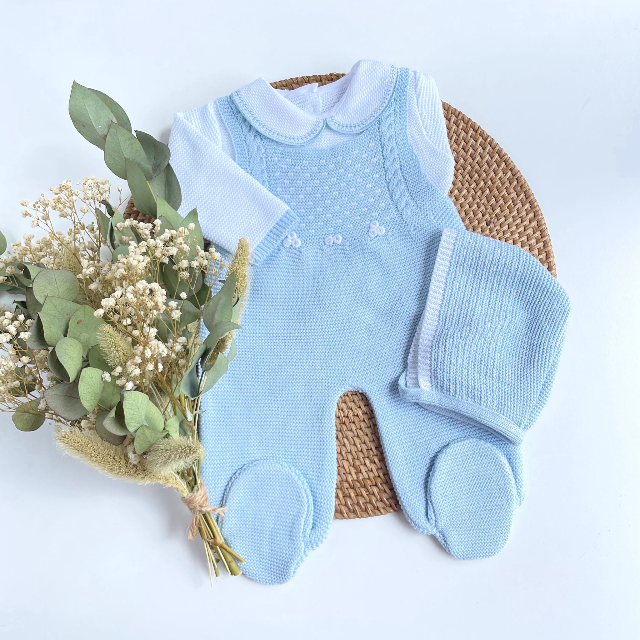 Jacquard knitted Outfit - Light Blue