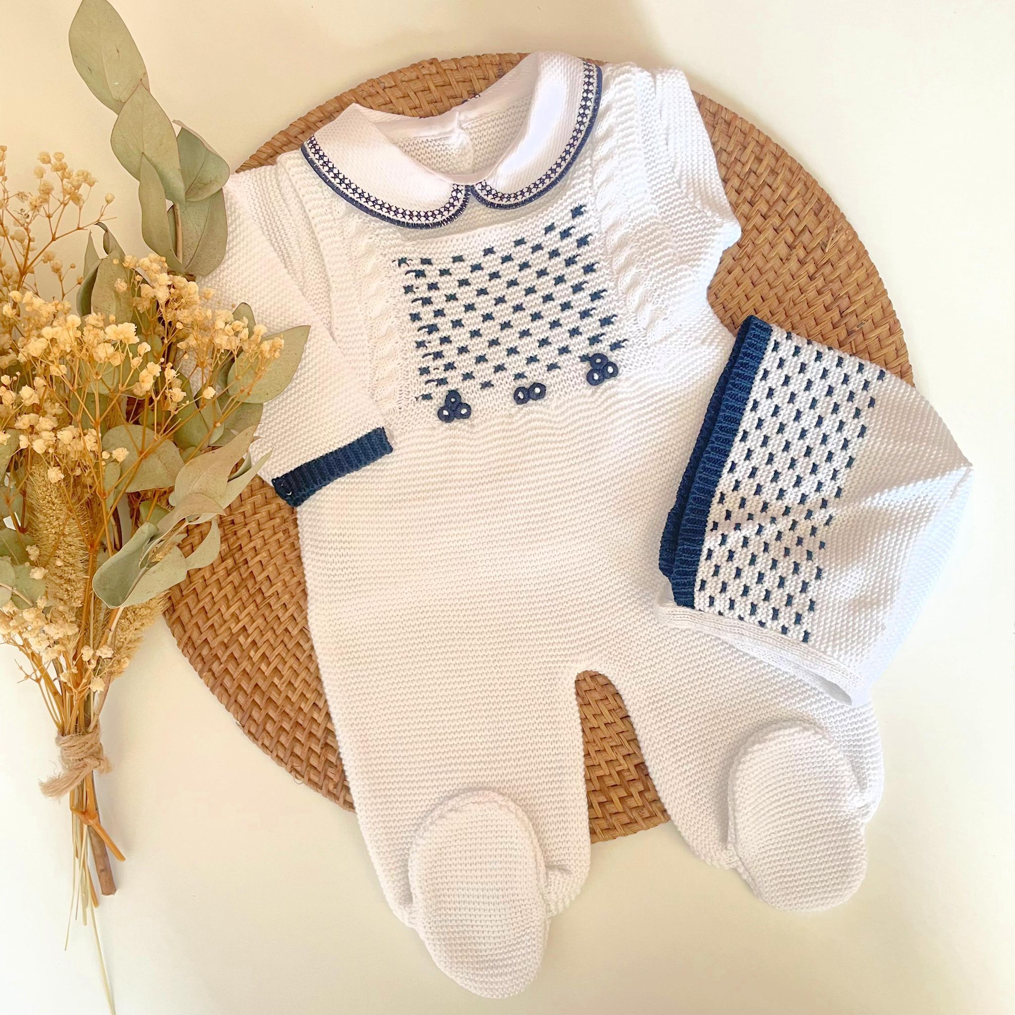 Jacquard knitted Outfit - Navy