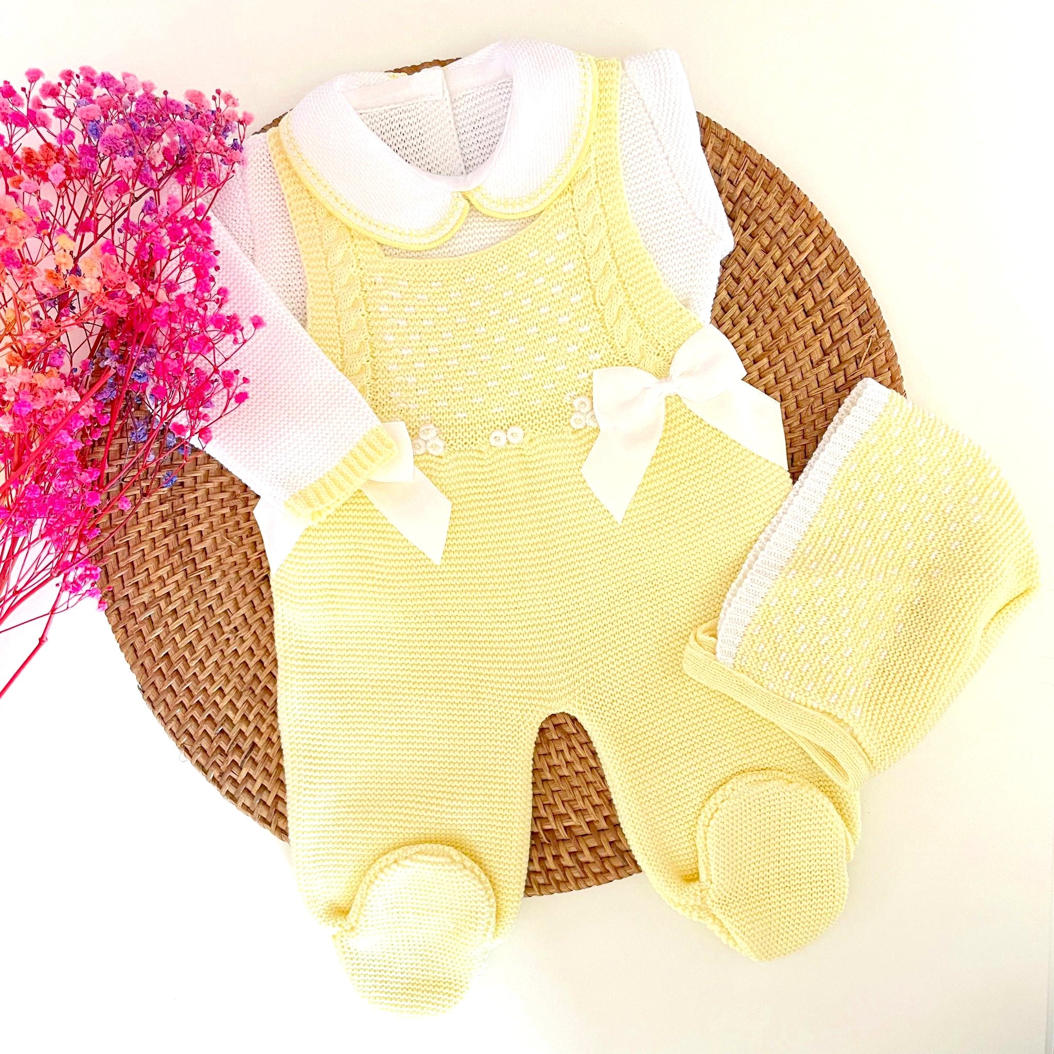 baby girl coming  home outfit yellow