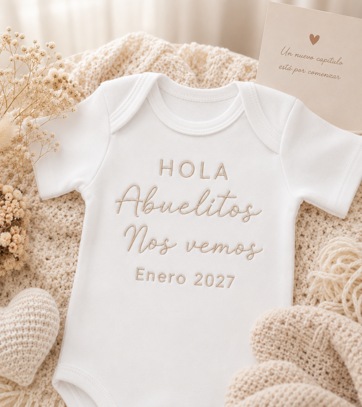 Hola Abuelitos - Pregnancy Announcement Baby Bodysuit