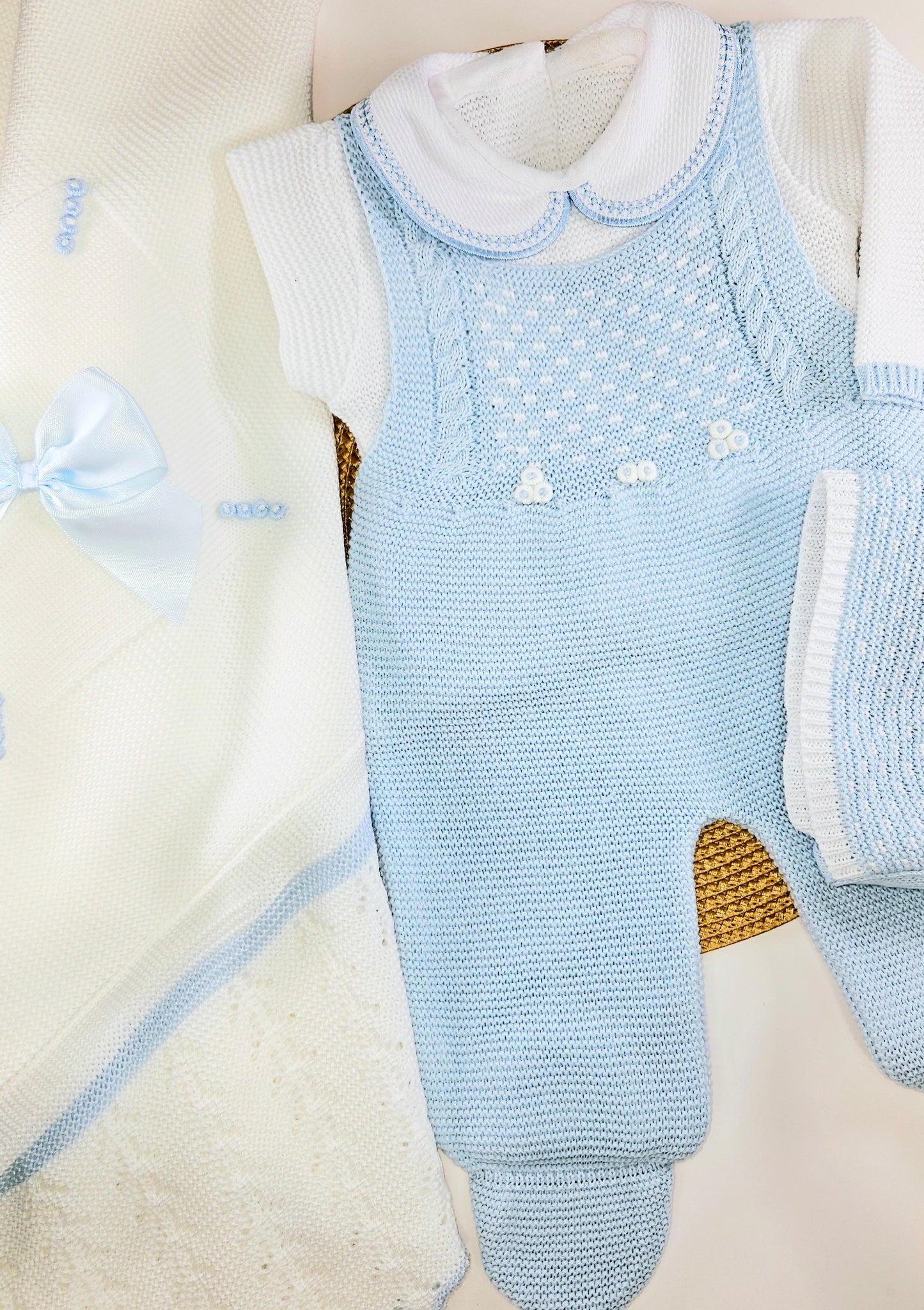 Jacquard knitted Outfit - Light Blue