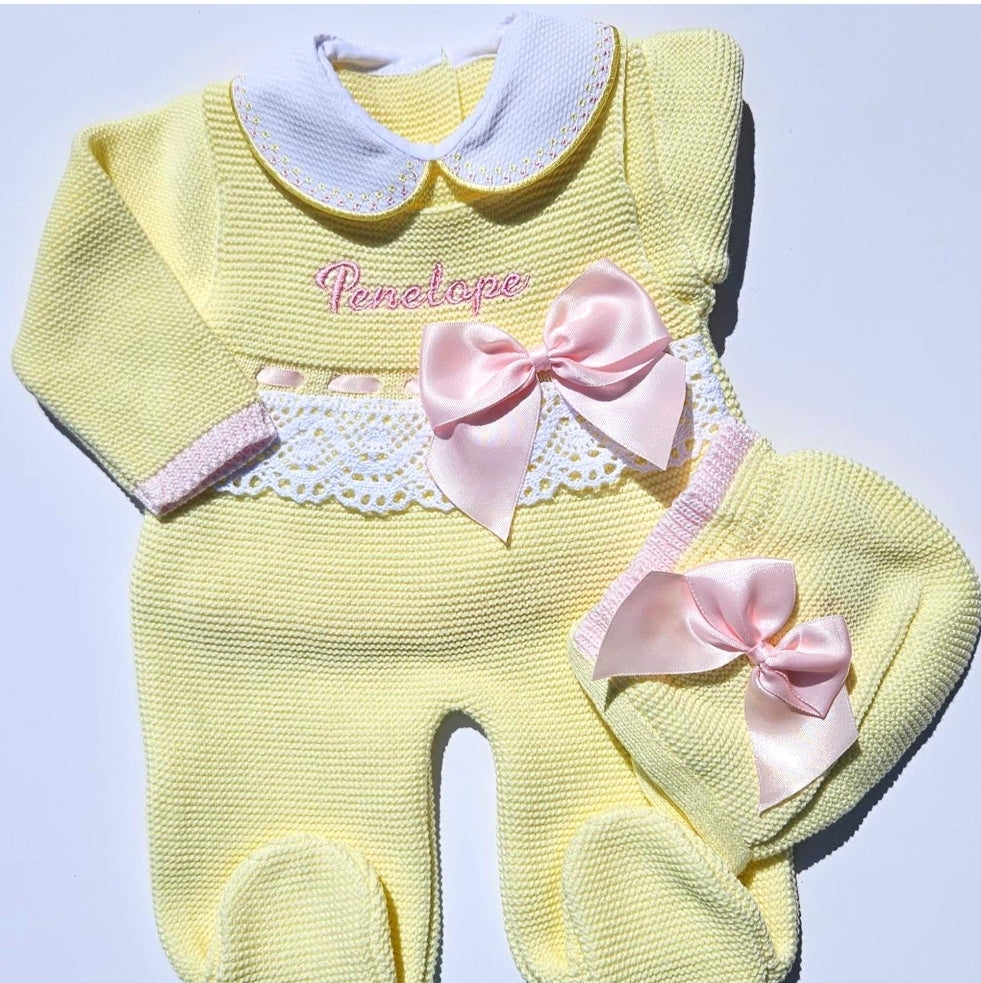 Romana knit Outfit- Yellow & Pink