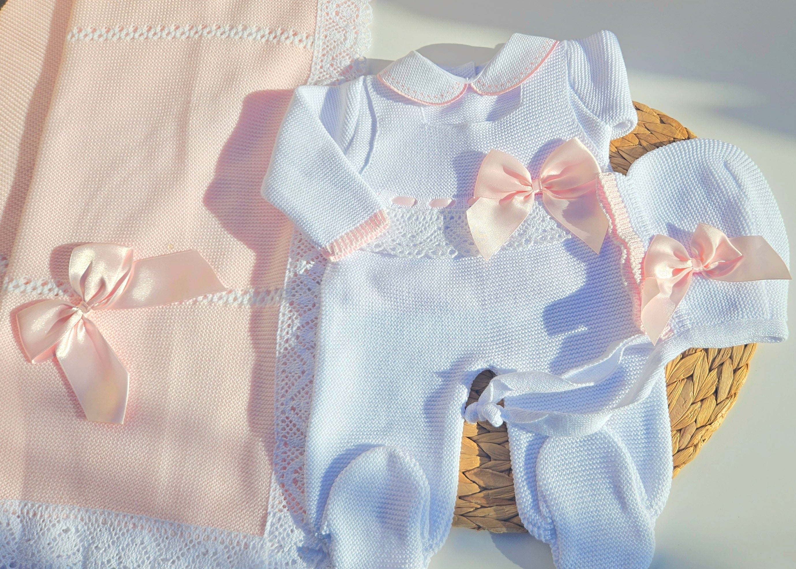 Romana tricotée avec couverture - ivoire et camel