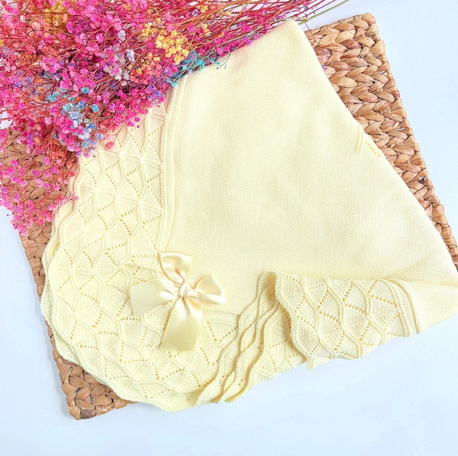 Baby Shawl Spanish Blanket - Yellow