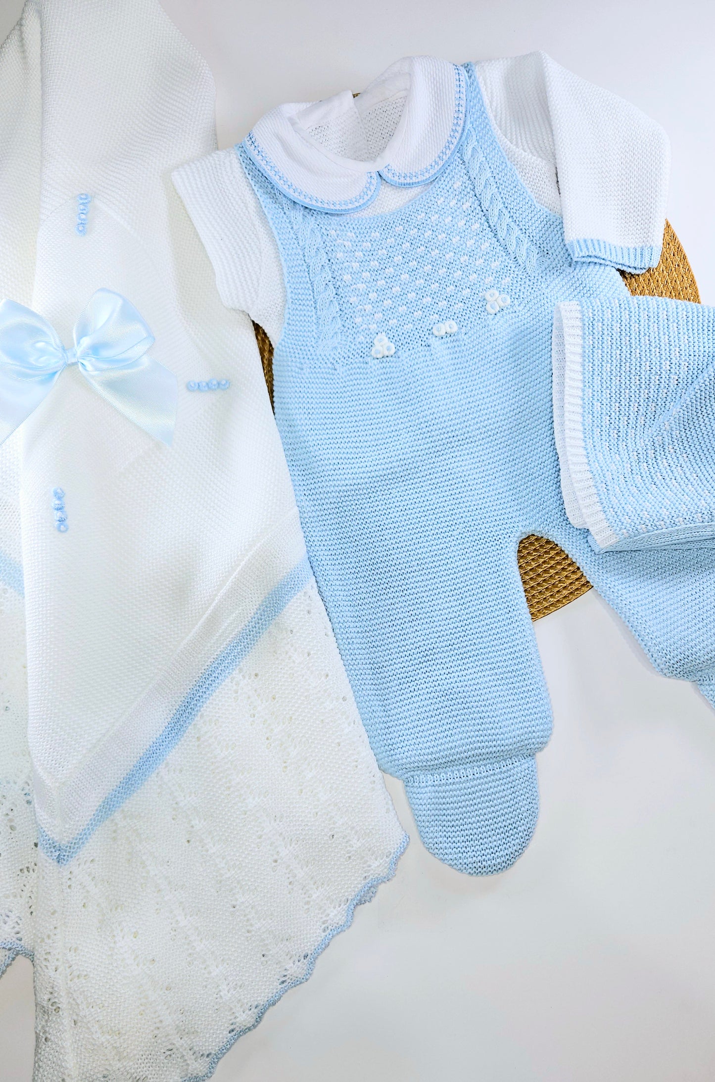 Jacquard knitted Outfit - Light Blue