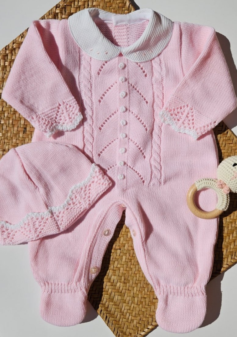 Spanish Knitted Romper - Pink