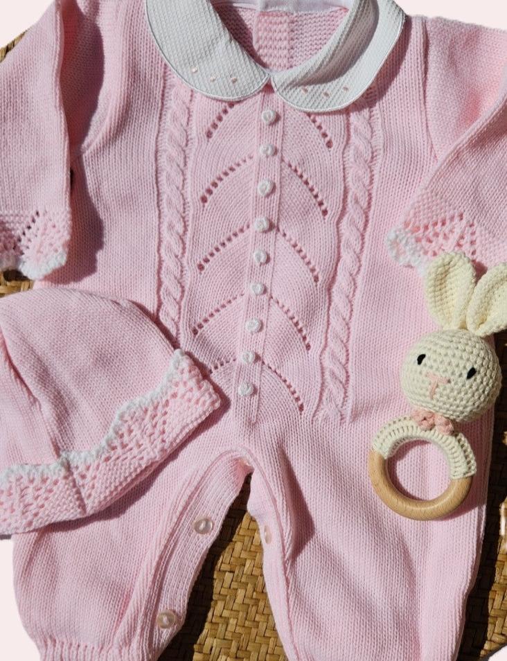 Spanish Knitted Romper - Pink