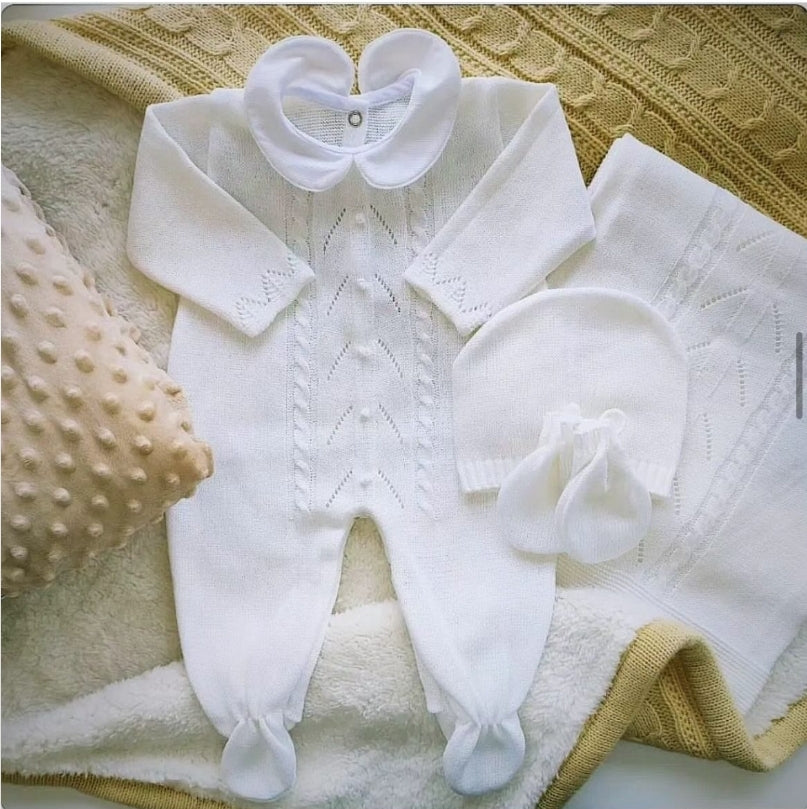Newborn boy Coming Home Outfit, Baby Knitted Outfit, Baby girl take home Spanish baby set Christening outfit baby boy newborn knitted set, baby girl knit outfit
